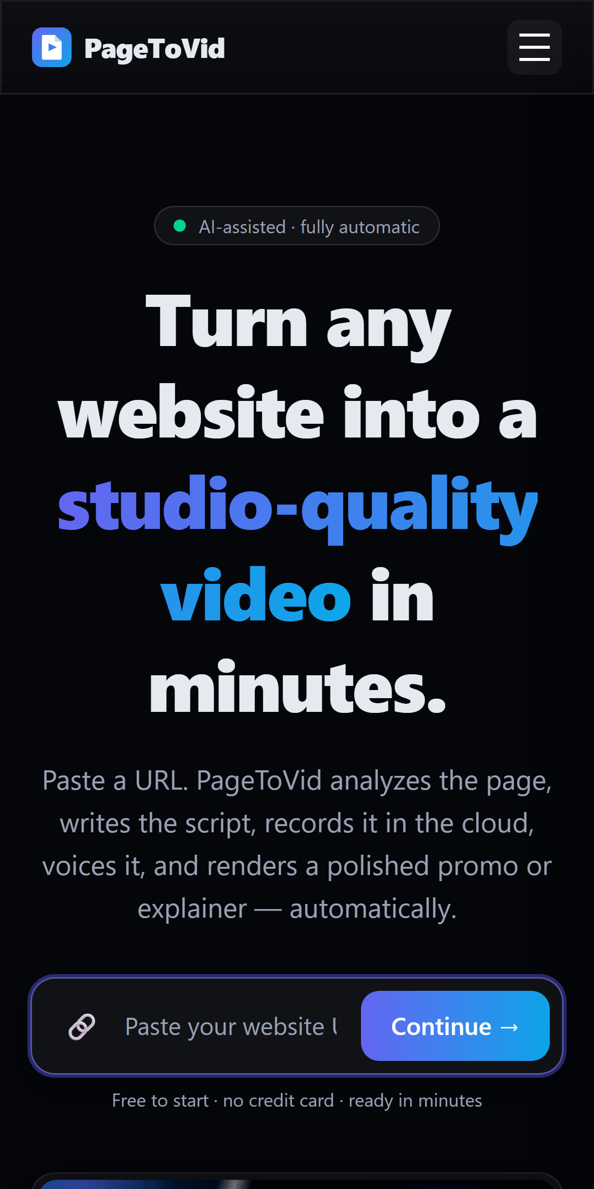 PageToVid on a phone